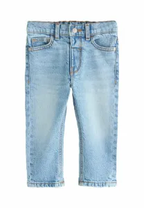 Джинсы прямого кроя с пятью карманами и эластичной резинкой. Next, Light Blue Denim