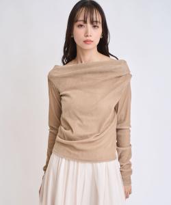 Бархатный драпированный топ Noela, цвет Beige