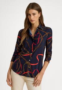 Блуза Lauren Ralph Lauren SLIM FIT BELTING-PRINT JERSEY SHIRT, Navy Multi/Dark Blue