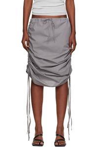 Жаккардовая юбка-макси с поясом Baserange, серый