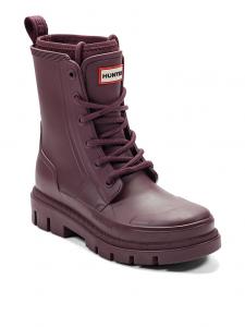 Сапоги резиновые Hunter Diana со шнуровкой, бордовый