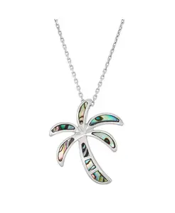 Ожерелье с подвеской в виде пальмового морского ушка из стерлингового серебра Caribbean Treasures, silver