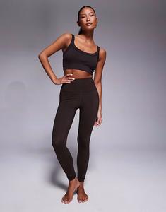 4505 Petite Icon мягкие леггинсы для йоги с высокой талией шоколадного цвета