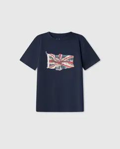 Детская футболка с флагом Юнион Джек Pepe Jeans, темно-синий