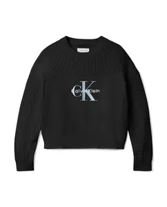 Детский свитер с монограммой CK Calvin Klein, черный