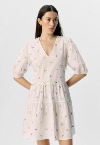 Платье Object MIDI PRINT, White Sand/White