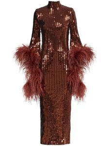 Taller Marmo платье миди Del Rio Disco с пайетками, коричневый