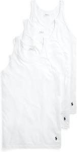 POLO RALPH LAUREN Мужской хлопковый майка Slim Fit 3 шт, White/Navy - 3 Pack