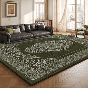 Budis Ковер 240х400 см для гостиной в винтажном стиле, зеленый, утолщенный, звукоизоляционный, водонепроницаемый, нескользящий, Shengxia