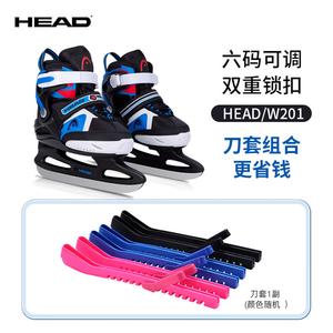 HEAD Регулируемые роликовые коньки для детей и взрослых, коньки для начинающих, теплые роликовые коньки, Luxury Blue + чехол для лезвия — размер L (длина стопы 36-41 см, 22,5-26 см)