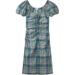 GANNI Женское платье с короткими рукавами Aqua Green