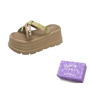 Alxnan Армейские зеленые противоскользящие шлепанцы женские, цвет Army Green