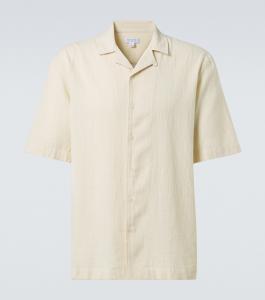 Рубашка для боулинга из хлопка в клетку Sunspel, экрю