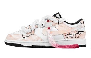 Nike Кроссовки для скейтбординга Dunk Agarwood Silk, устойчивые к истиранию, розовые, белые, унисекс