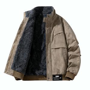 Пуховик Unisex Stand Collar Moderate ZIAREL, coffee