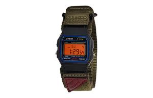 CASIO Мужские часы Retrofit Series с кварцевым механизмом и нейлоновым ремешком, черный циферблат