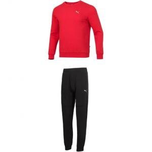 Спортивный костюм мужской комплект топ+черные брюки PUMA, красный/черный