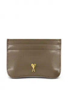 Картхолдер с логотипом AMI Paris, зеленый