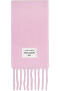 Acne Studios Розовый шарф с бахромой и логотипом