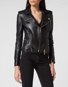 Кожаная косуха Philipp Plein, черный