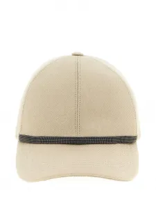 Бейсбольная кепка с отделкой и украшением монеле Brunello Cucinelli, бежевый