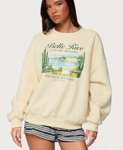 Женская толстовка оверсайз Французская Ривьера Edikted, Yellow