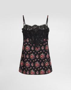 Топ из шармеза с принтом "маленькие цветочные букеты" DOLCE & GABBANA, мультиколор