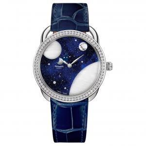 HERMES Наручные часы Automatic Mechanical Movement, ремешок из кожи крокодила, синий циферблат 38mm, Unisex