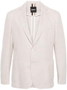 BOSS однобортный пиджак в ломаную клетку, нейтральный цвет