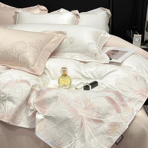 FUANNA Комплект постельного белья 2.2 м, 4 предмета: пододеяльник 220x240 см, простыня, 2 наволочки, Xingmu, белый порошок