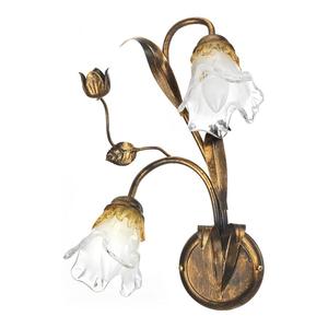 Настенный светильник ONLI Arianna, сатиновое стекло / железо - количество языков пламени: 2