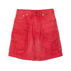 Хлопковые карго-шорты R13, красный