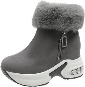 Женские модные короткие ботинки на толстой подошве, удобные и повседневные, для использования на улице Fusecottc, Grey