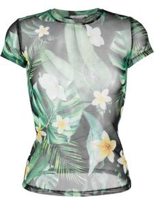 Philipp Plein прозрачная футболка с графичным принтом, черный