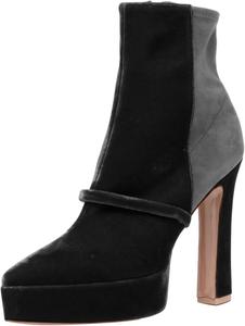 Женские ботильоны FOWT на платформе с заостренным носком, на грубом высоком каблуке, с боковой молнией, теплая обувь, размеры 4-16 US, Black