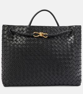 Andiamo большая кожаная сумка-тоут Bottega Veneta, черный
