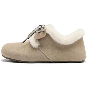 Женские зимние ботинки AGSDON замшевые короткие, бежевый