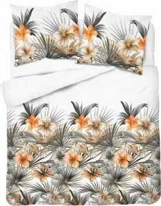 Постельное белье, хлопковый сатин, высшего качества 160x200 5479a Оранжевые цветы Detexpol