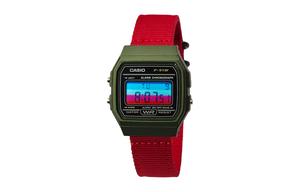 CASIO Мужские часы Retrofit Series с кварцевым механизмом и нейлоновым ремешком, черный циферблат