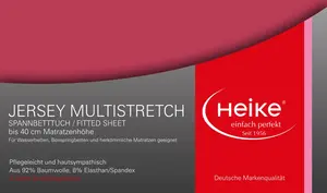 Простыня Heike высокоэластичная на резинке, мультистрейч, высота до 40 см, 240 г/м2 (ежевика, 90x200 см - 100x220 см) Heike Schlafkomfort