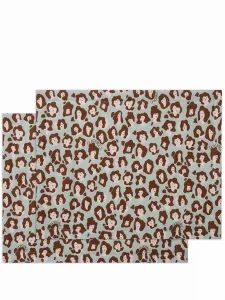 Набор из двух обеденных ковриков с леопардовым принтом La Doublej, серый