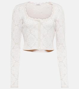 Кардиган с цветочным принтом ALAÏA, белый