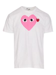 Футболка из хлопка с принтом в виде сердца Comme Des Garçons Play, белый