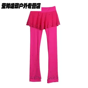 HEAD Детский костюм для фигурного катания, комплект с флисовой кофтой и юбкой, юбка rose red с 9 патчами, размер XS