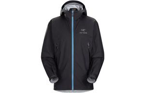 Arcteryx Ветровка мужская для походов на открытом воздухе водонепроницаемая ветрозащитная дышащая, Black-Lake Blue