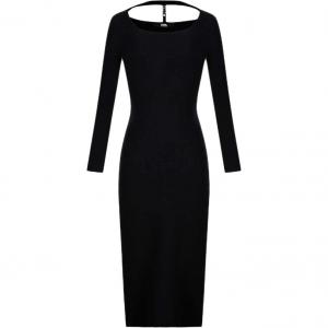 Длинное платье с длинными рукавами KARL LAGERFELD черное KARL LAGERFELD/Karl Lagerfeld Jeans, черный