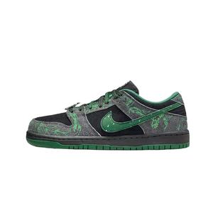 Кастомизированные кроссовки Nike Dunk SB Skateboarding Shoes Unisex, черный/серый/зеленый