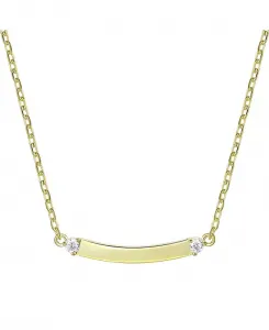 Маленькое изогнутое ожерелье с кубическим цирконием, покрытым 14-каратным золотом Rachel Glauber, gold