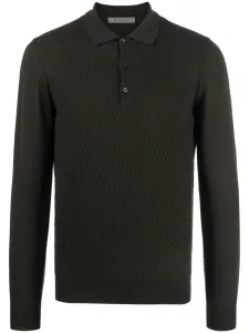 Рубашка поло из вирджинской шерсти Corneliani, зеленый