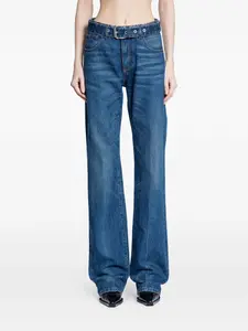 Джинсы из денима с поясом Ssheena, синий